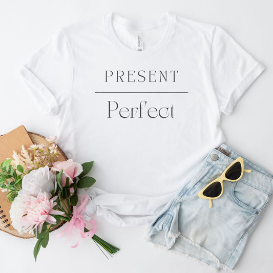 Present Over Perfect- Black Ink Premium Tee