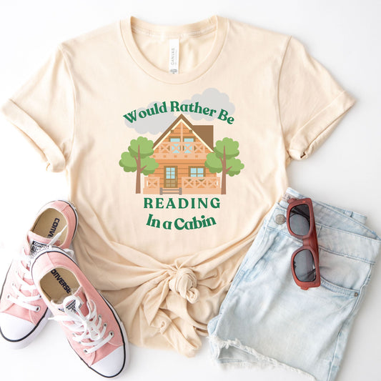 Rather Read in a Cabin- Premium Tee